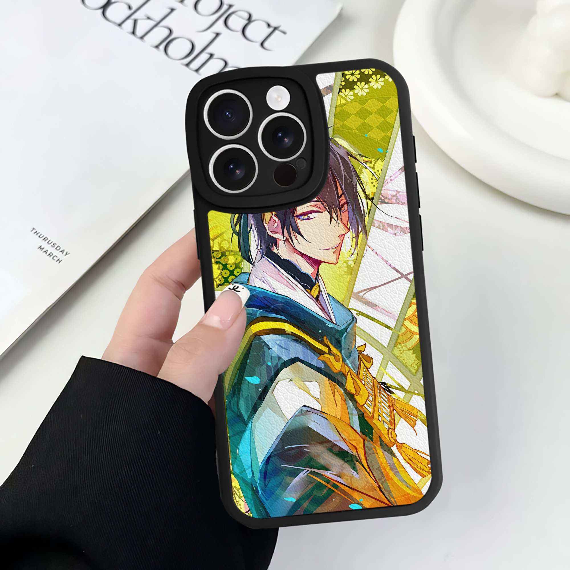 （画像用） 刀剣乱舞 Touken Ranbu 【iPhone 16シリーズ対応】シリコンスマホケース（レザー調） 材質：シリコン
